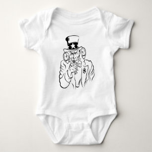 Uncle Sam lauscht Baby Strampler