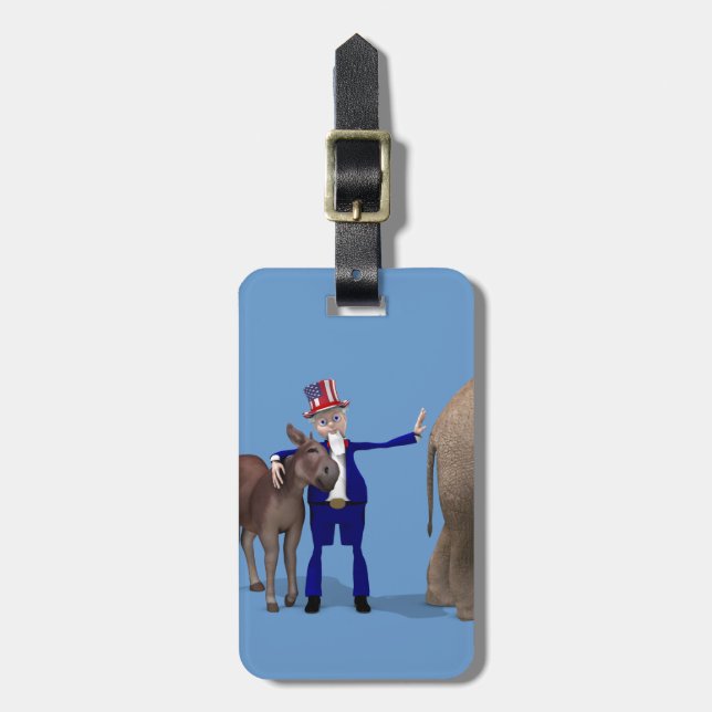 Uncle Sam Lieben Donkeys Gepäckanhänger (Vorderseite vertikal)