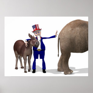 Uncle Sam Lieben Donkeys Poster