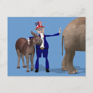 Uncle Sam Lieben Donkeys Postkarte