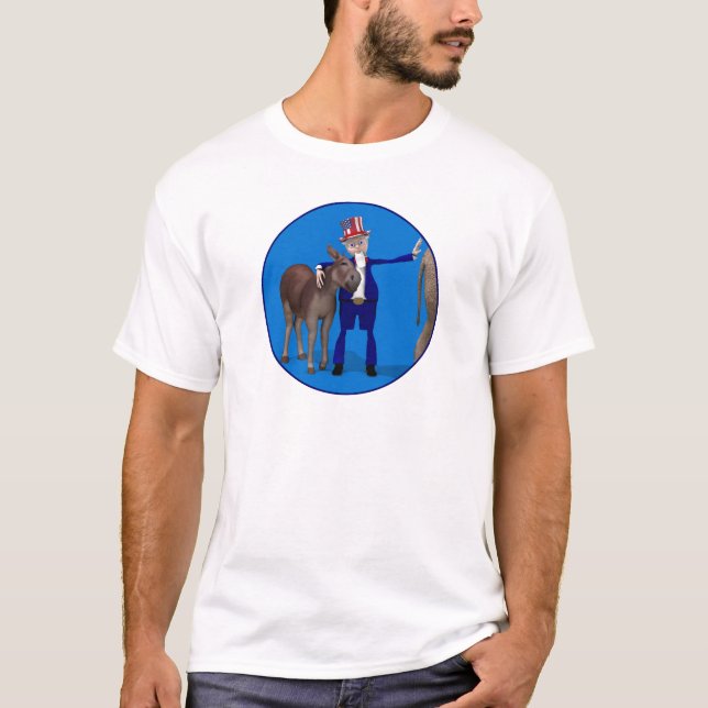 Uncle Sam Lieben Donkeys T-Shirt (Vorderseite)