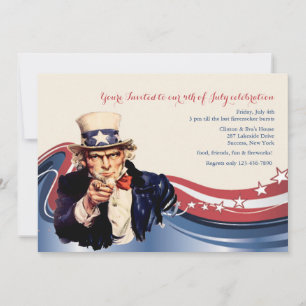Uncle Sam Patriotic Einladung