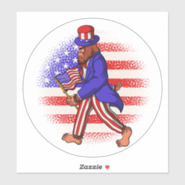 Uncle Sam Patriotic Flag Bearing Bigfoot 4. Juli Aufkleber