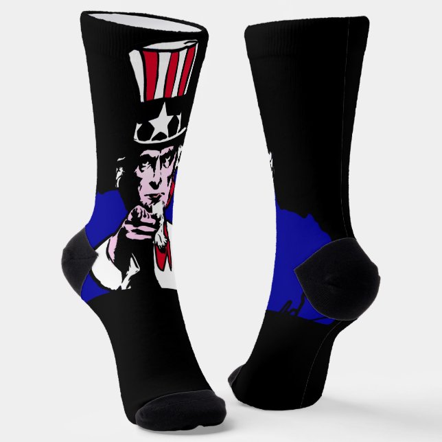 Uncle Sam Patriotic Socken (Gewinkelt)