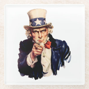 Uncle Sam pointet seinen Finger Glasuntersetzer
