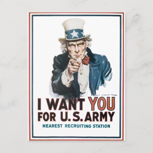 Uncle Sam Postkarte (Vorderseite)