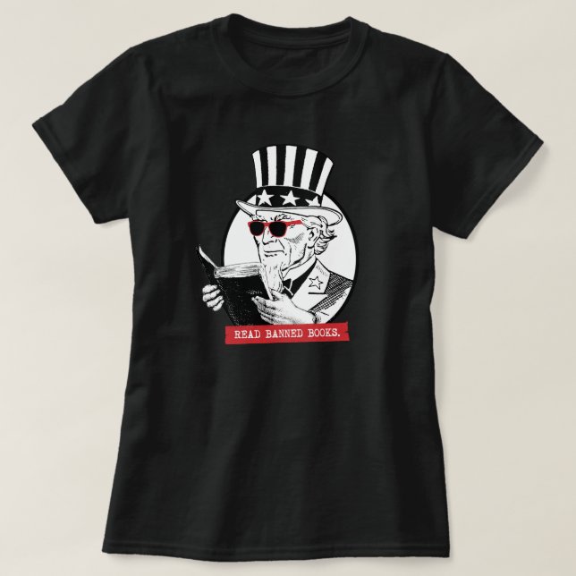 Uncle Sam Reads Banned Books T-Shirt (Design vorne)
