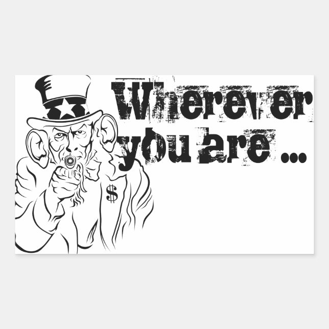 Uncle Sam Rechteckiger Aufkleber (Vorderseite)
