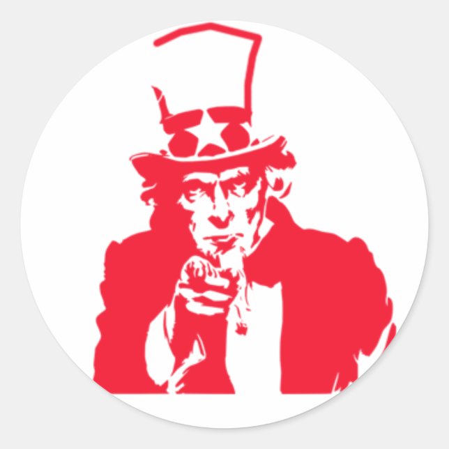 Uncle Sam (Red) on Stickers (Vorderseite)