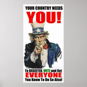 Uncle Sam Registrieren Sie sich, um Poster abzusti