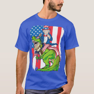 Uncle Sam Riding Dinosaur 4. Juli T Rex Ameris T-Shirt