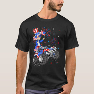 Uncle Sam Riding Monster Truck 4. Juli Boys Ki T-Shirt