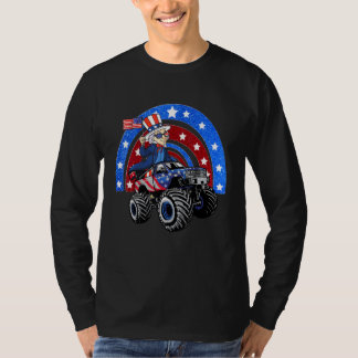 Uncle Sam Riding Monster Truck 4. Juli Merica T-Shirt