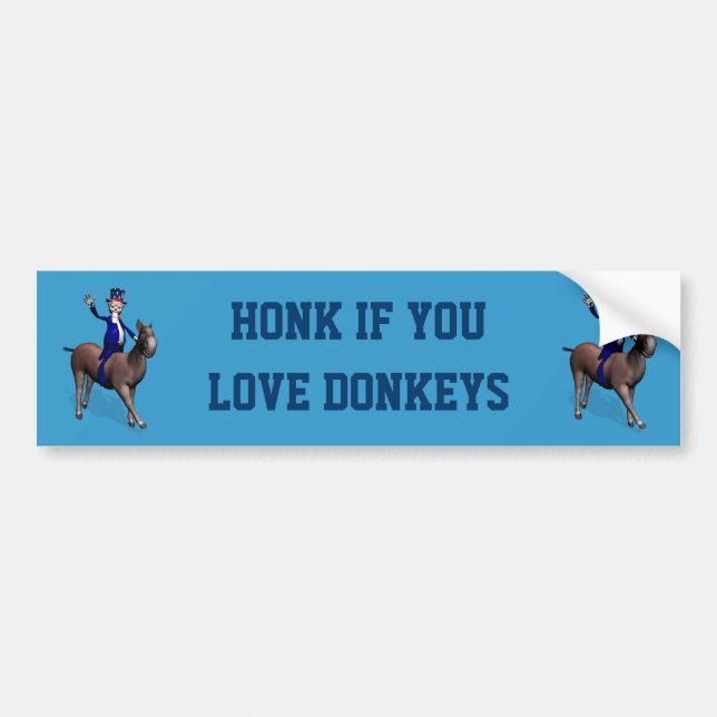 Uncle Sam Riding on Donkey Autoaufkleber (Vorne)