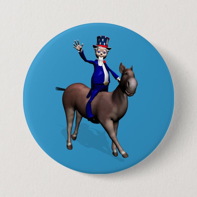 Uncle Sam Riding on Donkey Button (Vorderseite)