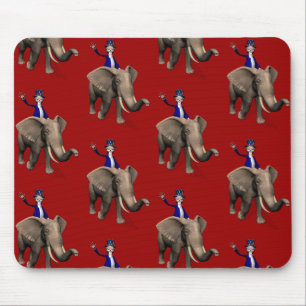 Uncle Sam Riding on Elephant Mousepad