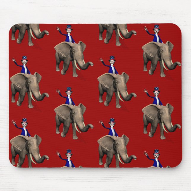 Uncle Sam Riding on Elephant Mousepad (Vorne)