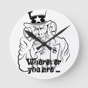 Uncle Sam Runde Wanduhr