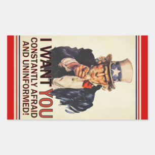Uncle Sam Satiren-Aufkleber-Set Rechteckiger Aufkleber