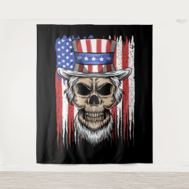 Uncle Sam Skull Wandteppich