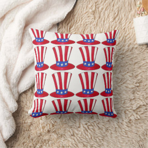 Uncle Sam Top Hat 4. Juli USA Patriotic America Kissen