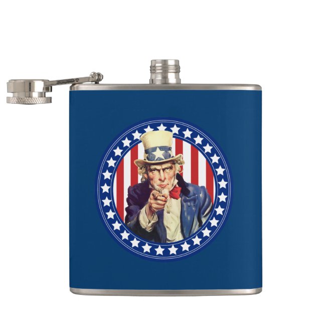 Uncle Sam US Flagge Flachmann (Geöffnet)