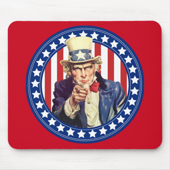 Uncle Sam US Flagge Mousepad (Vorne)