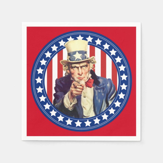 Uncle Sam US Flagge Serviette (Vorderseite)