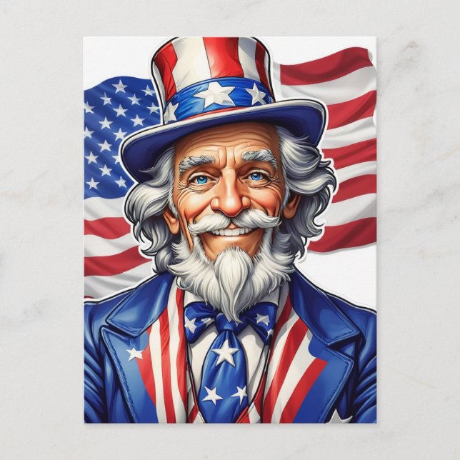 Uncle Sam USA Postkarte (Vorderseite)