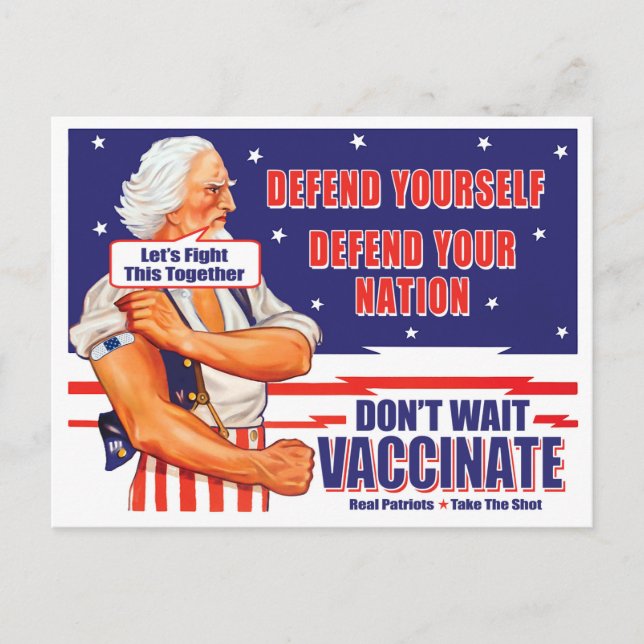 Uncle Sam Vaccinate Let's fight this Together Post Postkarte (Vorderseite)