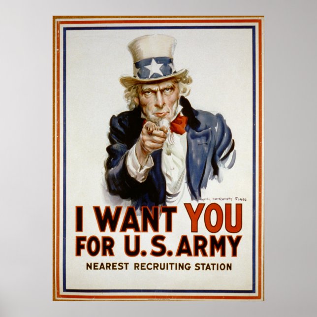 Uncle Sam Vintag Recruiting Poster (Vorne)