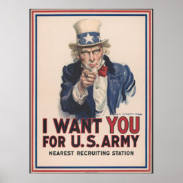Uncle Sam Vintage Poster - Ich woll dir - US Army