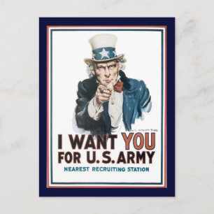 Uncle Sam Will dir den 2. Weltkrieg Postkarte