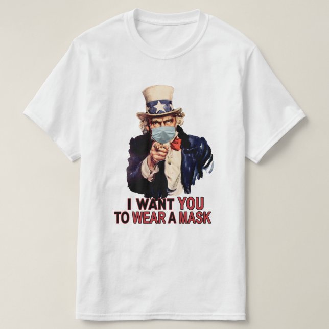 Uncle Sam Will dir ein Gesichtsmaske Amerika zu tr T-Shirt (Design vorne)