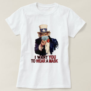 Uncle Sam Will dir, eine Gesichtsmaske USA zu trag T-Shirt