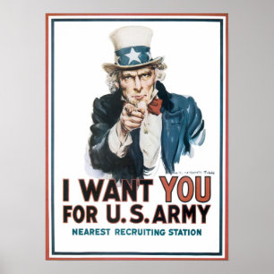 Uncle Sam Will ich Sie Vintager Druck Poster