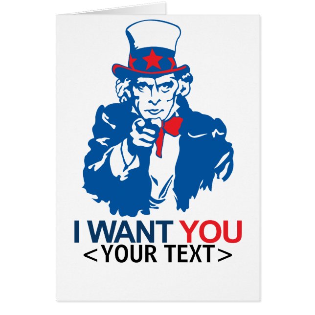 UNCLE SAM WOLLTE SIE,<YOUR TEXT> (Vorne)