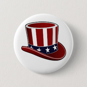 Uncle Sam's Hat Patriotic Button