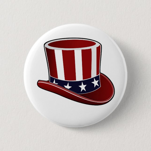 Uncle Sam's Hat Patriotic Button (Vorderseite)