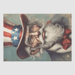 Uncle Sam's Patriotic Prowess Decoupage Paper Seidenpapier
