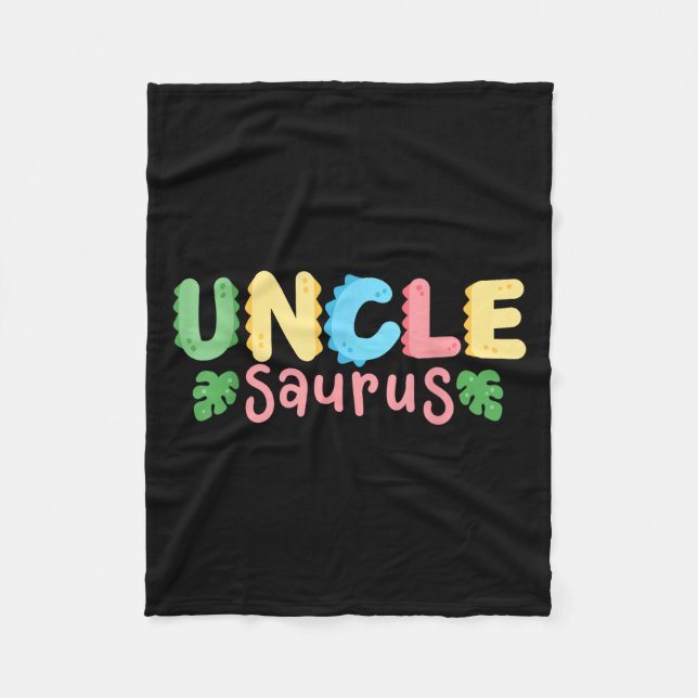 Uncle Saurus Kids Dinosaur Birthday Party Family m Fleecedecke (Vorderseite)