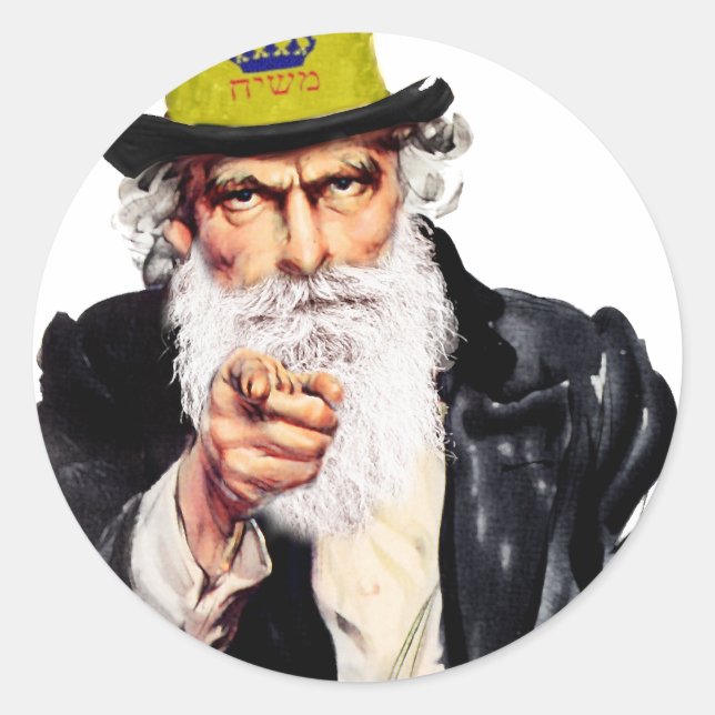 Uncle Shmuel Runder Aufkleber (Vorderseite)