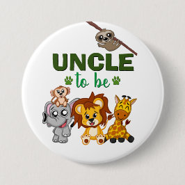 Uncle To Be Jungle Safari Zoo Animal Baby Shoodusc Button