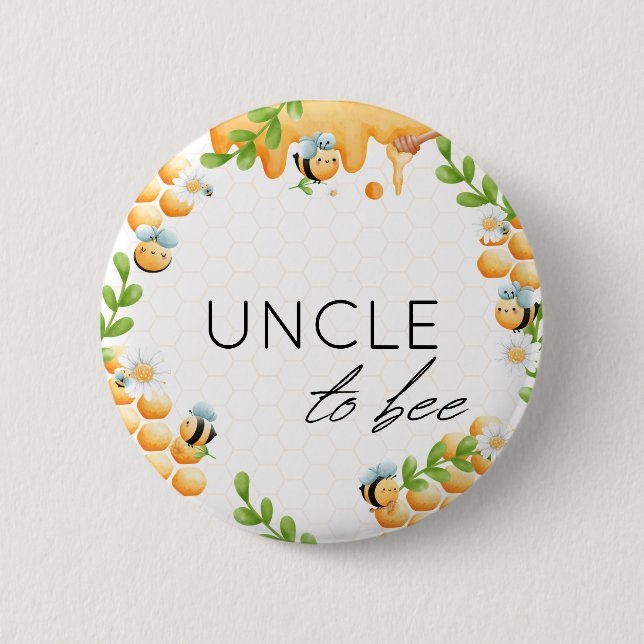 UNCLE to bee Honey Bumble Bee Baby Shower Button (Vorderseite)