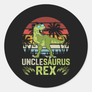 Unclesarurus Rex Cool Retro Dinosaurier Design Runder Aufkleber