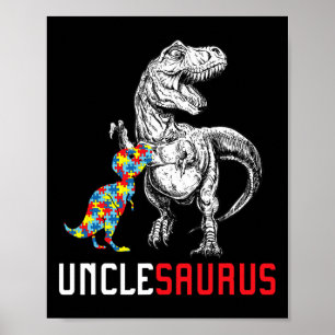 Unclesaurus Autismus Awareness Onkel Saurus Famili Poster