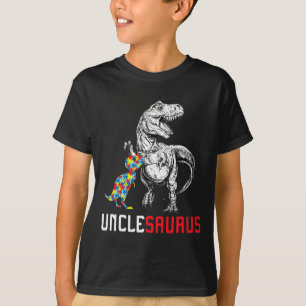 Unclesaurus Autismus Awareness Onkel Saurus Famili T-Shirt