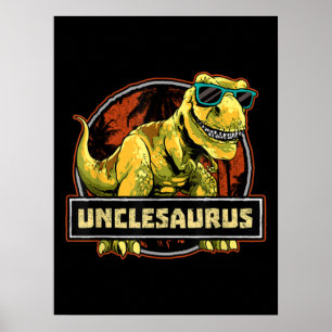 Unclesaurus T rex Uncle Saurus Dinosaurier Poster