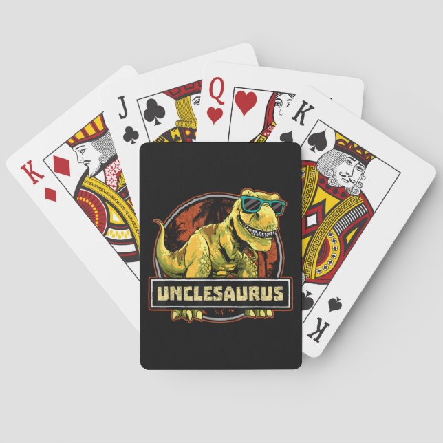Unclesaurus T rex Uncle Saurus Dinosaurier Spielkarten (Rückseite)