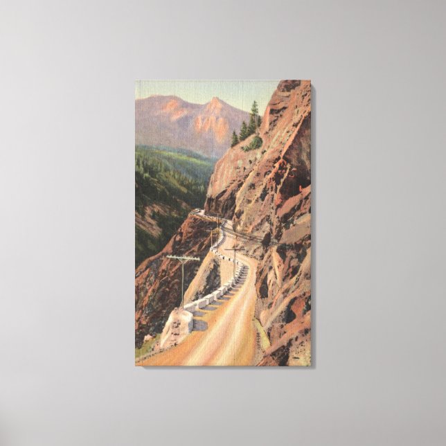 Uncompahgre Schlucht und Million Dollar Autobahn Leinwanddruck (Vorderseite)